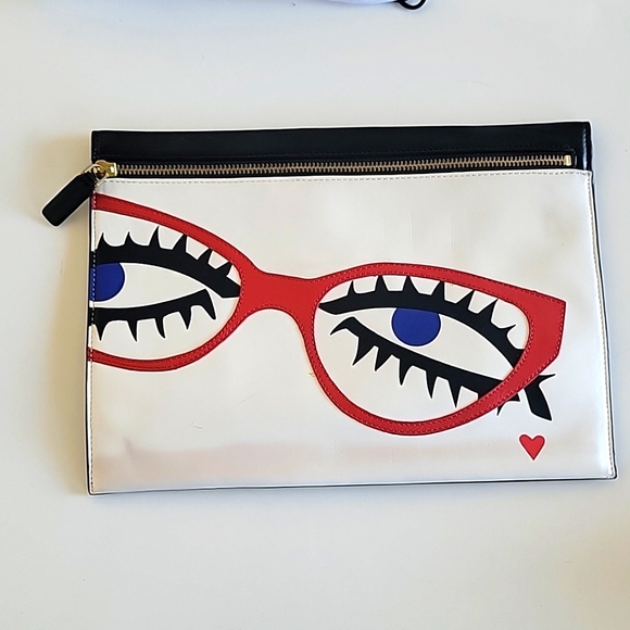 Lulu Guinness limited edition faux leather clutch - Picture 1 of 3